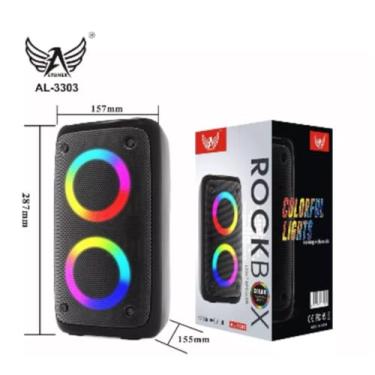 Imagem de Caixa de Som Bluetooth Portátil com Luzes LED RGB, Alto-Falante Sem Fio Potente para Festas, Design Compacto 28x15.5x15cm, Recarregável