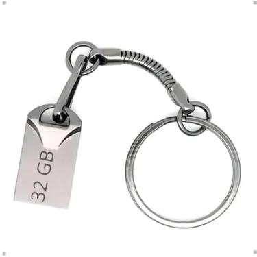 Imagem de Mini Pen Drive Chaveiro 32 GB USB 2.0, Metálico, Compacto, Armazenamento Portátil para Fotos Áudios e Vídeos