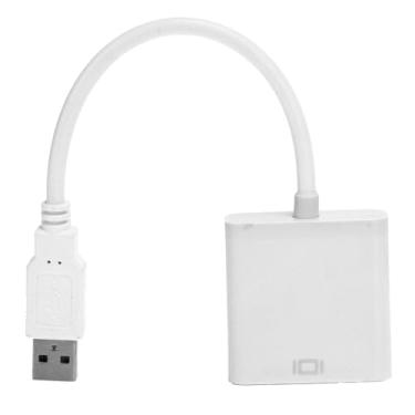 Imagem de Adaptador Usb 3.0 para Vga, Placa de Vídeo Externa Multi-display Usb para Vga para Desktop para Laptop para Pc (Branco)