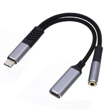 Imagem de Yunseity Adaptador de Carregador de Fone de Ouvido USB C para 3,5 Mm, Adaptador de Som 2 Em 1 AUX para USB C Com DAC HiFi 24 Bits 96 KHz e Carregamento Rápido PD 60 W, para Telefone,