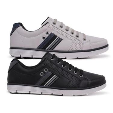 Imagem de Kit 2 Sapatênis Masculinos com Zíper e Cadarço Elástico-Masculino