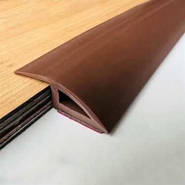 Imagem de Tira autoadesiva de transição de piso de 2 m, tira de acabamento de PVC para carpete e borda de piso, transições de limiar de PVC adequadas para altura limite de 8 ~ 10 mm (café)