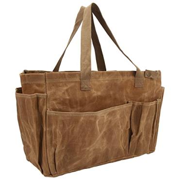 Imagem de KIMISS Bolsa para Potes de Lona - à Prova d'água, Com Teto, Bolsa de Armazenamento de Grande Capacidade Com Aderência Confortável para Camping e Atividades Ao Ar Livre (Cáqui)