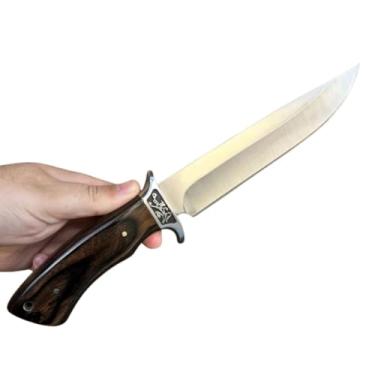 Imagem de Faca para Churrasco Personalizada em Aço Inox Super Luxo 30cm – Faca de Churrasqueiro com Cabo de Madeira e Gravação de Nome ou Time(Só faca)