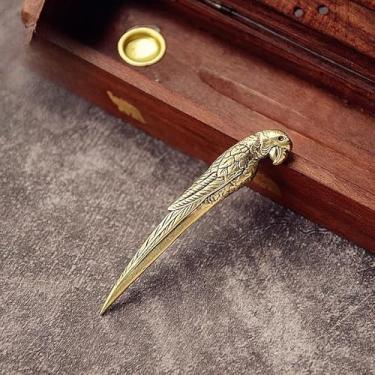 Imagem de Novo estilo colheres de chá criativas pá latão cobre raiz de lótus bambu utensílios de mesa colher café cerimônia sorvete (C)