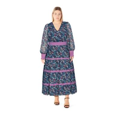 Imagem de City Chic Vestido feminino plus size - Ailani, Roxo floral, 50