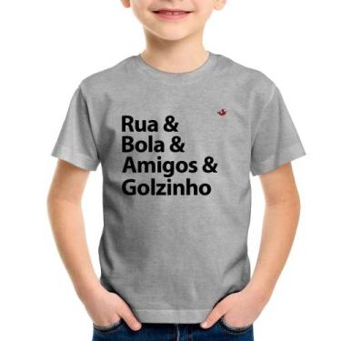 Imagem de Camiseta Infantil Rua & Bola & Amigos & Golzinho - Foca na Moda, Cinza