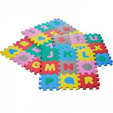 Imagem de Castelo alfabeto eva letras e números colorido 36pç 8x8cm - EVAMAX