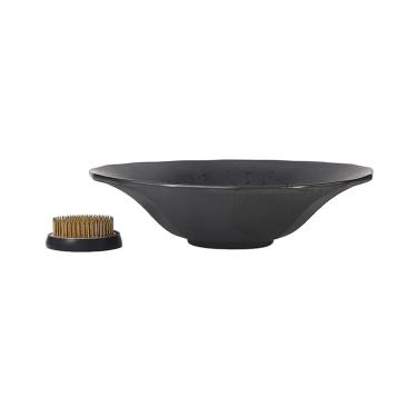 Imagem de Pires de plantas Prato de cerâmica para arranjos florais com suporte para flores, ideal para decoração casa. Bandeja coletora gotas