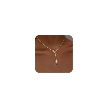 Imagem de Colar de cruz infinita para mulheres, colar delicado com pingente de cruz, não mancha e à prova d'água, gargantilha simples, joias minimalistas, presentes de cruz de fé
