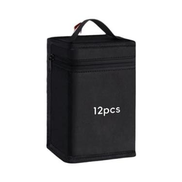 Imagem de Bolsa De Armazenamento Para Canetas Marcadoras Em Lona Preta De Grande