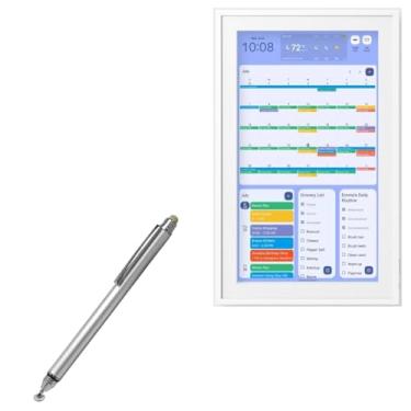 Imagem de BoxWave Caneta Stylus compatível com Cozyla Calendar+ (39.6 cm) - Caneta capacitiva DualTip, ponta de fibra de ponta de disco, caneta Stylus capacitiva - prata metálica