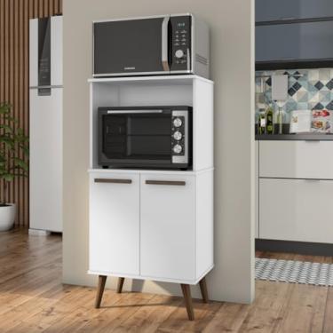 Imagem de Armário Torre Quente Ravena p/Micro-ondas e Forno - 2 Portas (Branco)