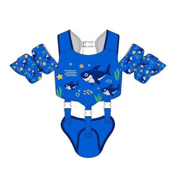 Imagem de Gogokids Colete de natação infantil para crianças de 11 a 29,9 kg, boias de segurança duplas, asas de água, jaqueta de natação infantil com alças removíveis na virilha para meninos e meninas de 1 2, 3