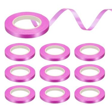 Imagem de PATIKIL 11 m x 1/12.7 cm Fitas onduladas, 10 rolos de fita de balão metálico encaracolado para artesanato, embrulho de presente, casamento, festa de aniversário, florista, decoração de flores, rosa