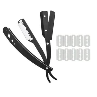 Imagem de Kit de Barbear Completo com Barbeador e 60 Lâminas Inclusas, Preto