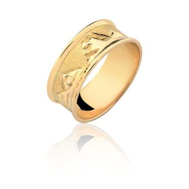 Imagem de Anel Aliança Egípcio Escrava Ouro 10k Largo Borda A68 - MAEHLER, 16/Do