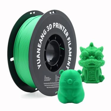 Imagem de YUANEANG Filamento de impressora 3D PLA verde 1,75 mm, carretel de 1 kg, precisão de ± 0,03 mm, baixa deformação e impressão fácil, ideal para modelos, artesanato, protótipos, decorações e impressões