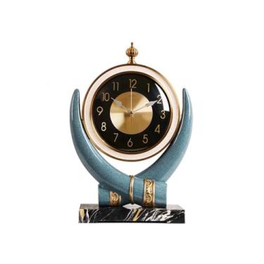 Imagem de Relógio de mesa silencioso estilo europeu simples criativo para casa relógio de quartzo para sala de estar ornamentos relógio de mesa relógio de mesa