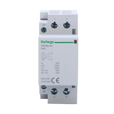 Imagem de Contator CA doméstico HCH8s-63 2P 40A 63A 2NO 24VDC 12VDC 220V Contator automático tipo trilho DIN (2P 63A 2NO AC230V)