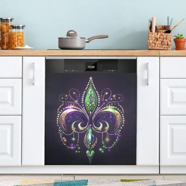 Imagem de ATTX Capa magnética para lava-louças Mardi Gras | Adesivo decorativo de eletrodomésticos de 58 x 66 cm para armários domésticos e eletrodomésticos (53)