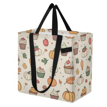 Imagem de SEHANY Sacolas de compras reutilizáveis de vegetais em aquarela com alças reforçadas, bolsa de compras de lona dobrável à prova d'água de grande capacidade para viagem, cozinha, praia