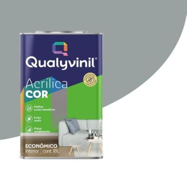 Imagem de Qualyvinil - Tinta Acrílica para Parede Econômica 18L Antimofo Secagem Rápida Rende Muito (Elefante)