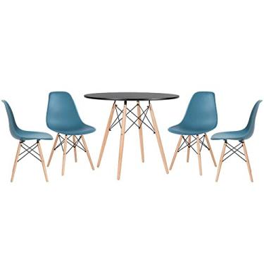 Imagem de Loft7, Kit - Mesa Eames 90 cm + 4 cadeiras Eames Dsw