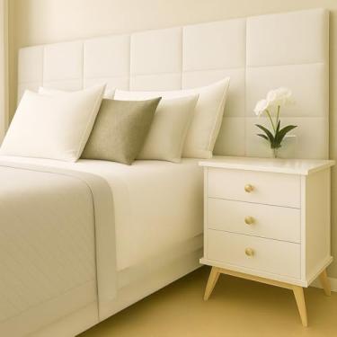 Imagem de Cabeceira Modular Estofada Suede 40x30cm para Cama Box – Painel Decorativo Retangular para Solteiro, Casal, Queen e King – Instalação Fácil com Fita Dupla Face(Verde,KING + LATERAIS - 16 MÓDULOS)