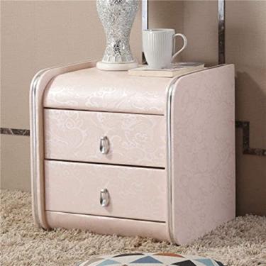 Imagem de Mesa de cabeceira moderna de couro sintético estilo europeu, armários pequenos, sem instalação, mesa de canto adequada para quartos, hotéis, salas de estar dignas