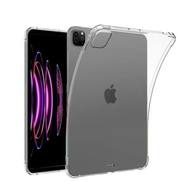 Imagem de SFFINE Capa transparente para tablet iPad Pro de 11 polegadas (M5/M4) 2025/2024, [cantos grossos] Capa protetora de silicone em gel TPU flexível e leve - transparente
