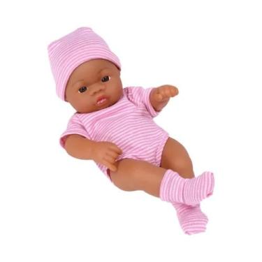 Imagem de Boneca Bebê Reborn Africana Negra 20cm, Brinquedo De Alta Qualidade Co