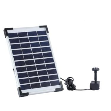 Imagem de Bomba de Água com Painel Solar 5 5W Fontana 380L H Kit 6 Bicos Cabo 10 pés para Lagoas Jardim Banhos Pássaro
