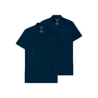 Imagem de Kit com 2 Camisetas Polo Masculina Malwee 1000004429 Cinza-Masculino