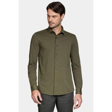 Imagem de Camisa Aramis Manga Longa Slim Piquet de Malha Verde-Masculino