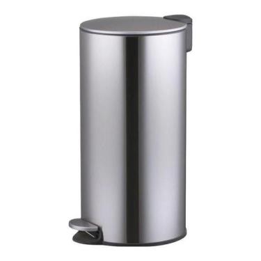 Imagem de Lixeira Redonda 30L Com Pedal Inox - Globalmix