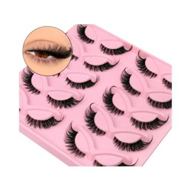 Imagem de Cílios Postiços 8D Cat Eye De Mink Sintético Lasvirey, Volume Fluffy, 