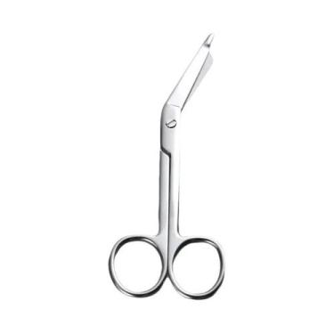 Imagem de Tesoura De Gaze De Aço Durável De 14cm Com Ponta Romba De Segurança E 