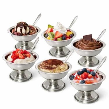 Imagem de Conjunto De Taças Sorvete Sobremesa Inox Jogo De 12 Peças - Wincy Casa