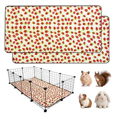 Imagem de LWYMX Pacote com 2 forros de gaiola de porquinho-da-índia, impermeáveis e reutilizáveis, almofadas de xixi superabsorventes para animais pequenos, 30,5 cm (61 x 122 cm) 2 unidades