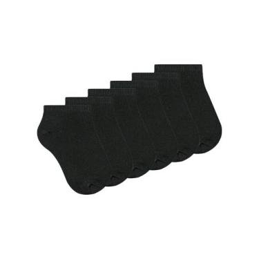 Imagem de Kit com 6 Meias Infantis Cano Curto Selene 2070-273, Preto, 21-24