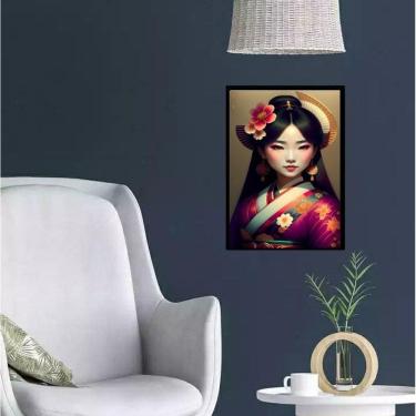 Imagem de Quadro Menina Gueixa 33X24Cm