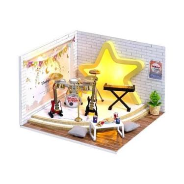 Imagem de Kit De Casa De Bonecas Em Madeira 3D Feito À Mão Com Móveis Em Miniatu