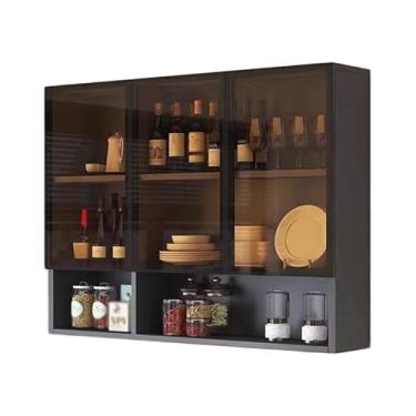 Imagem de Armário de cozinha multicamadas independente, armário de parede de porta de vidro, armazenamento para pendurar no banheiro, organizador de despensa de cozinha, aparador para sala de jantar e