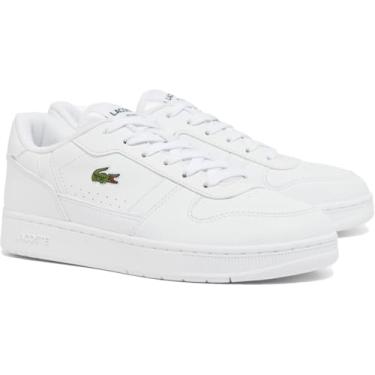 Imagem de Lacoste Tênis unissex infantil com clipe em T, Branco, 17