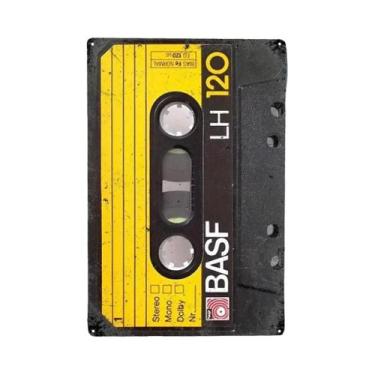 Imagem de Pôster Metálico Vintage De Fita Cassete 7.87x11.81" - Placa Retrô Esté