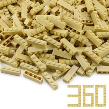 Imagem de Conjunto de blocos de construção Feleph 360 peças, 1x4 tijolos, cor br