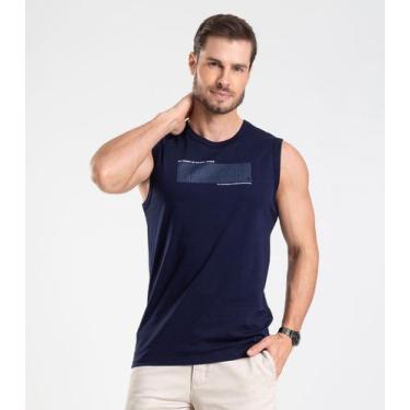 Imagem de Regata Meia Malha Masculina Diametro Azul, M, Azul