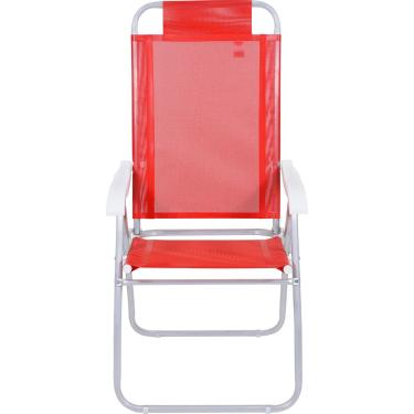 Imagem de Cadeira de Praia Reclinável Prosa em Alumínio Vermelha Bel