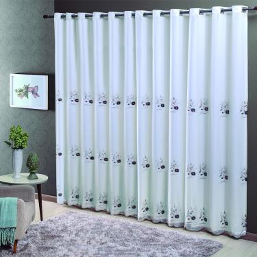 Imagem de Cortina Dupla Doha Cinza 24 Ilhoses 300x250cm Sultan